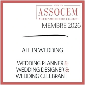 Membre Assocem 2026 — wedding planner, designer & officiante de cérémonie