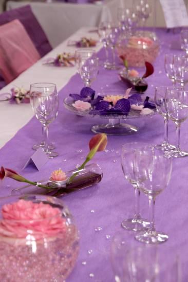Table Rose Et Violet Thème Partie Mise Décorations Avec Le Message